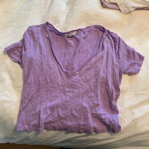 Purple V neck t shirt